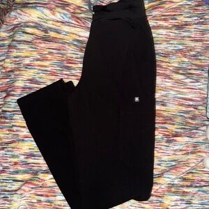 Figs Yola Skinny Scrub Pant - High Waisted - Black - SMALL TALL